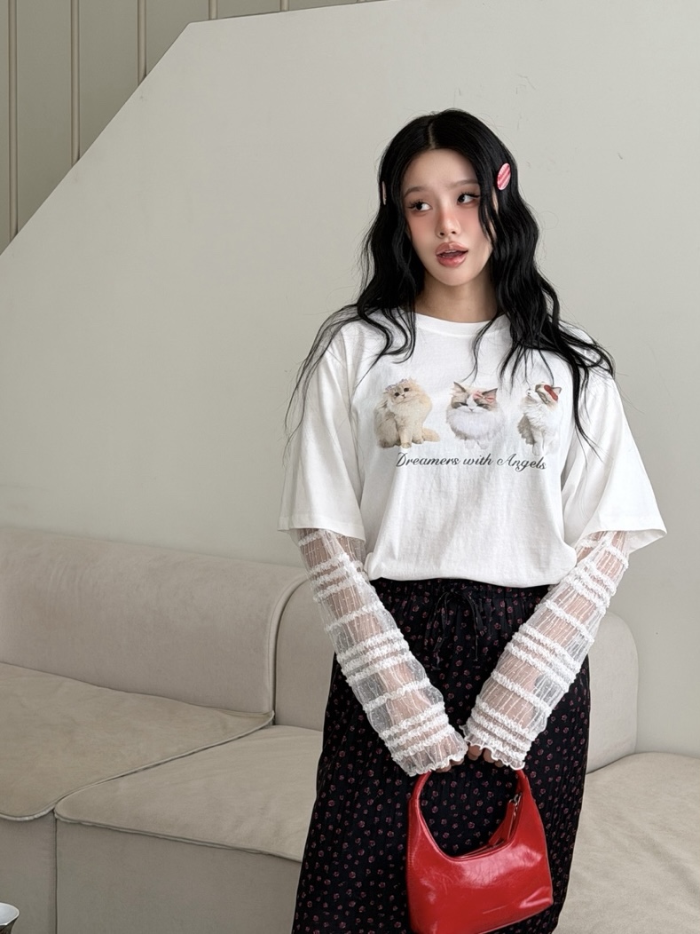 YES韓國直郵實拍女裝新品時尚職業人氣休閑熱賣26春夏長袖T恤YES長袖T恤