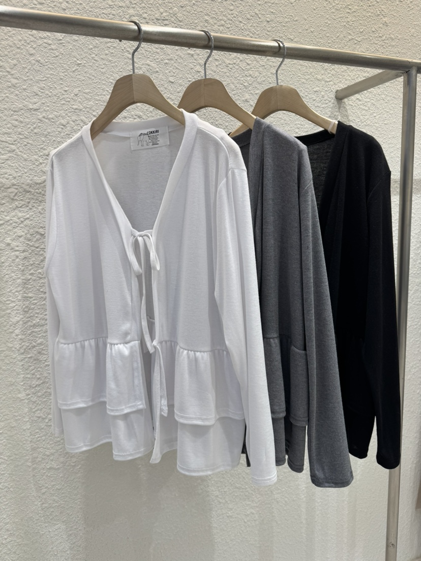 COKKIRI韓國直郵女裝新品職業熱賣休閑26春夏長袖T恤系帶開衫COKKIRI長袖T恤