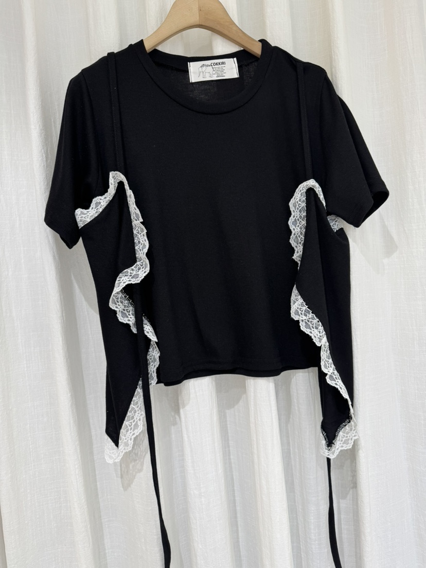 COKKIRI韓國直郵女裝新品熱賣職業26春夏推薦休閑T恤蕾絲COKKIRIT恤圖色3