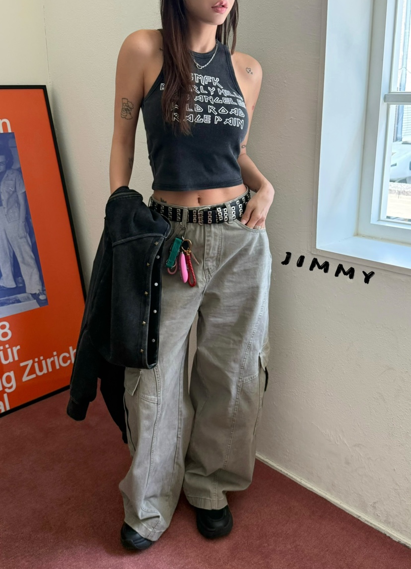 JIMMY韓國代購女裝新品推薦人氣休閑時尚職業26春夏吊帶背心JIMMY/REMAKE吊帶/背心