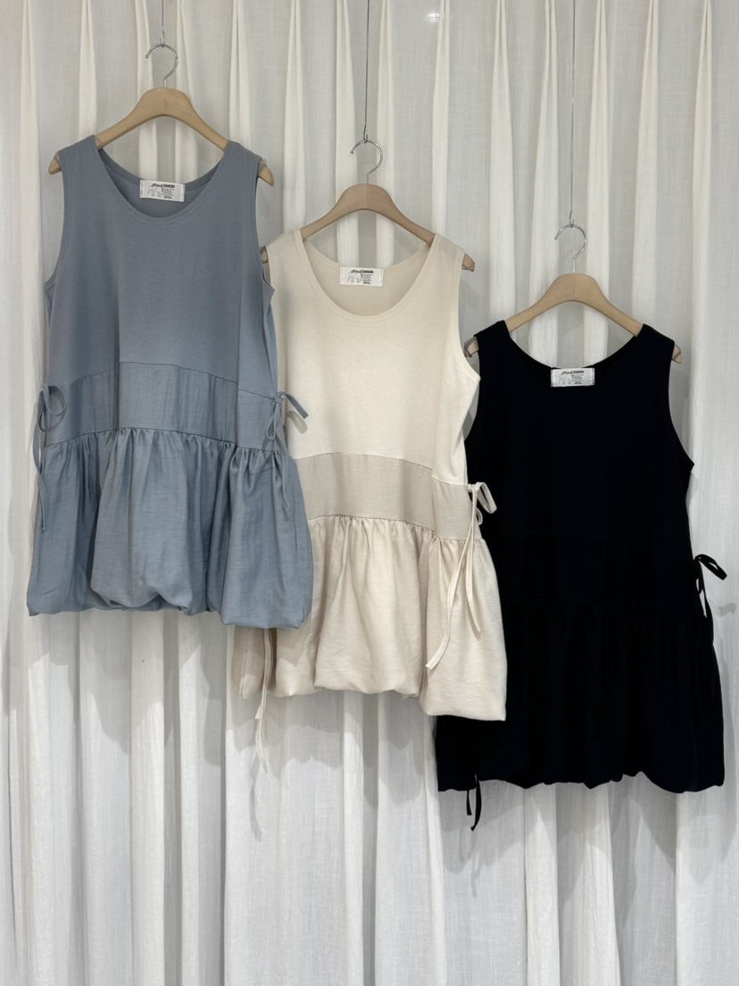 COKKIRI韓國代購女裝新品26春夏熱賣人氣職業連衣裙亞麻燈籠COKKIRI連衣裙