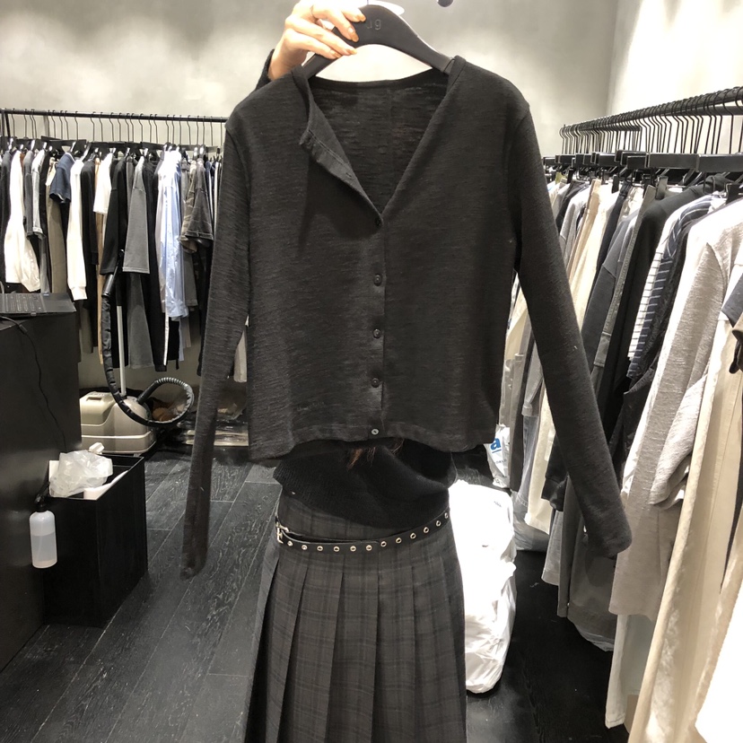 TUG韓國直郵女士新款26春夏休閑長袖T恤不含內搭開衫紐扣TUG長袖T恤圖色2