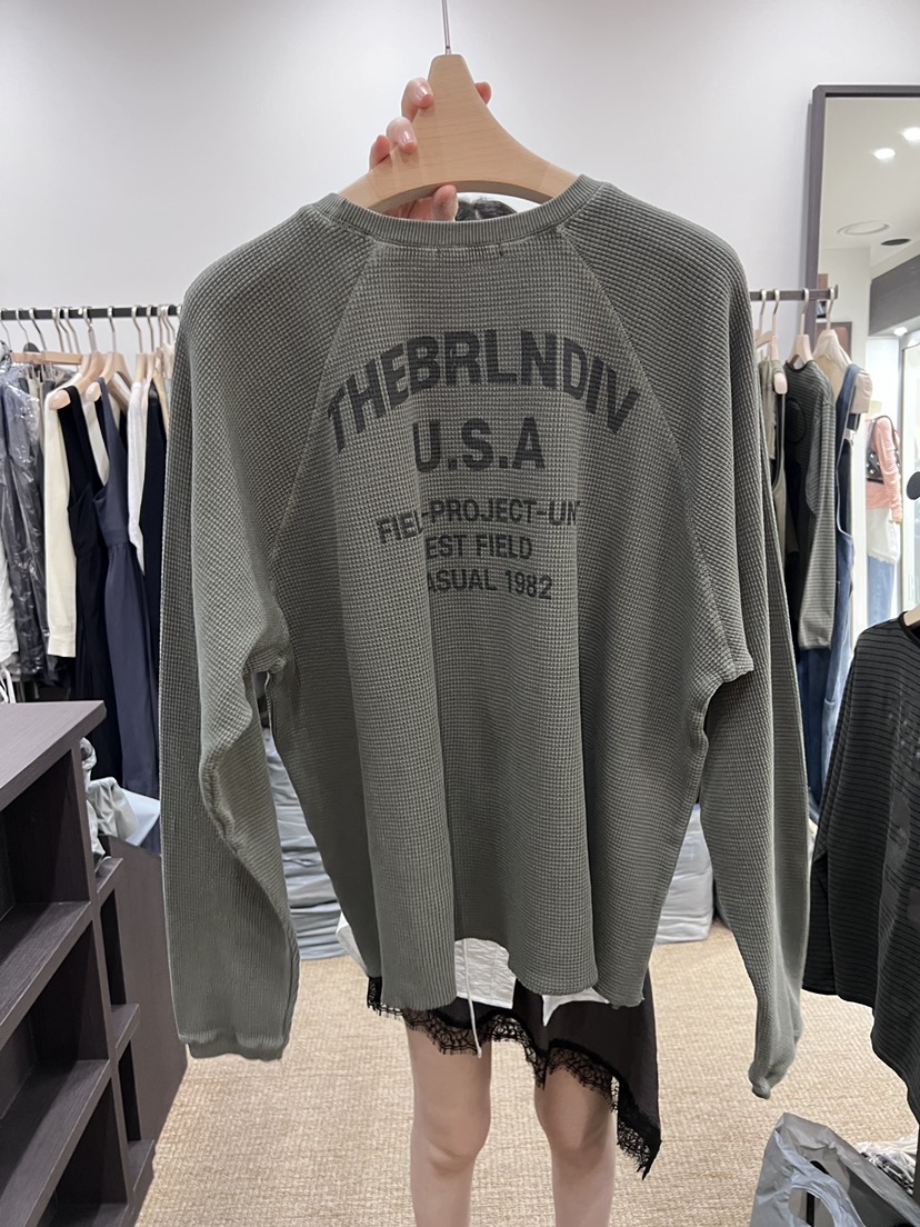 BRELLIN韓國直郵女裝新品休閑熱賣26春夏人氣長袖T恤水洗BRELLIN長袖T恤