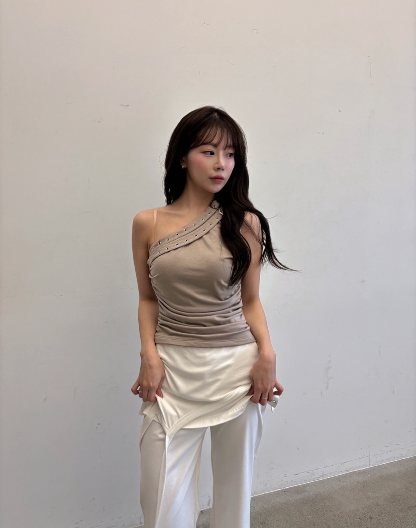 TOO HOT韓國代購女裝新款時尚人氣推薦休閑吊帶背心褶皺TOO HOT吊帶/背心