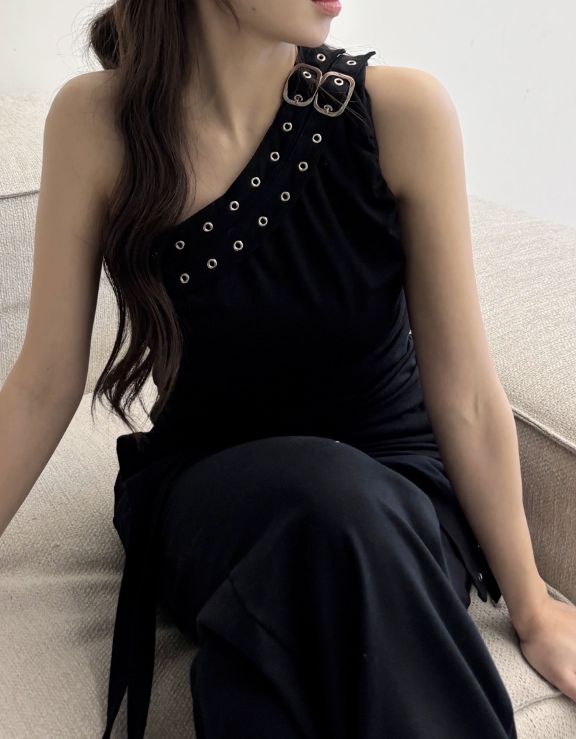 TOO HOT韓國代購女裝新款時尚人氣推薦休閑吊帶背心褶皺TOO HOT吊帶/背心