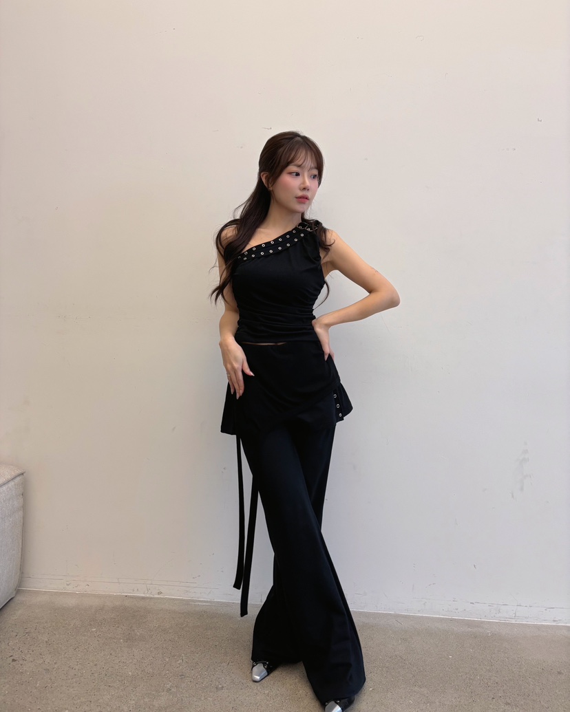 TOO HOT韓國代購女裝新款時尚人氣推薦休閑吊帶背心褶皺TOO HOT吊帶/背心