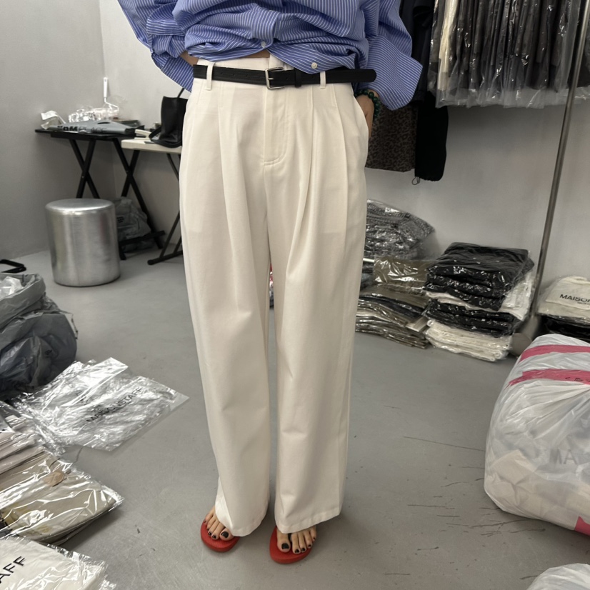 DOUBLE STANDARD/LE SMOKING/MAISONSTAFF韓國直郵女裝新款休閑休閑褲含腰帶MAISONSTAFF休閑褲圖色1