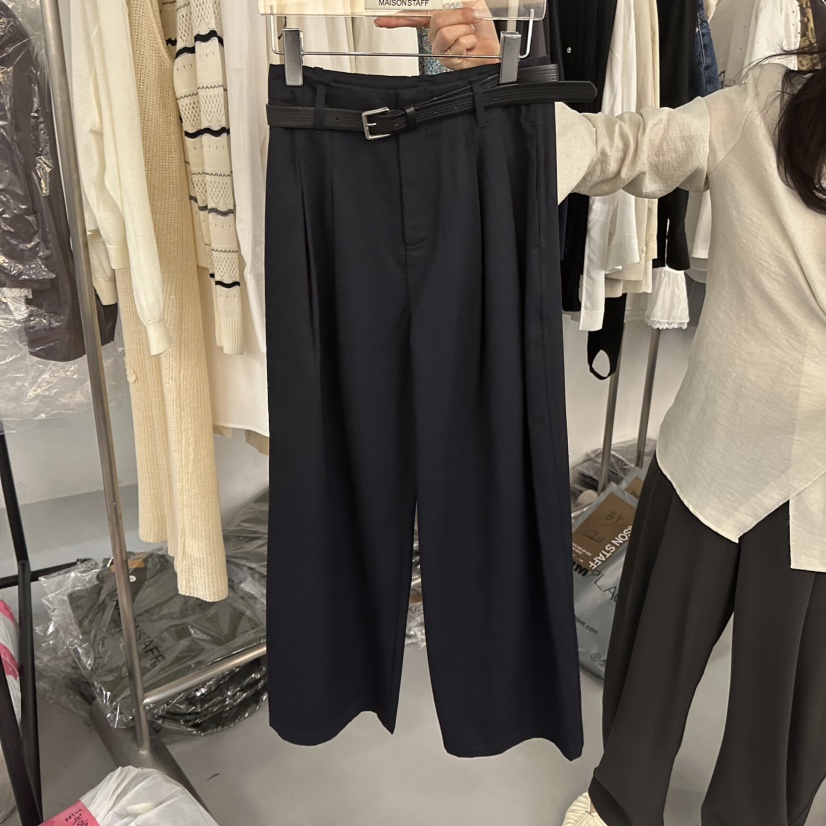 DOUBLE STANDARD/LE SMOKING/MAISONSTAFF韓國直郵女裝新款休閑休閑褲含腰帶MAISONSTAFF休閑褲圖色2