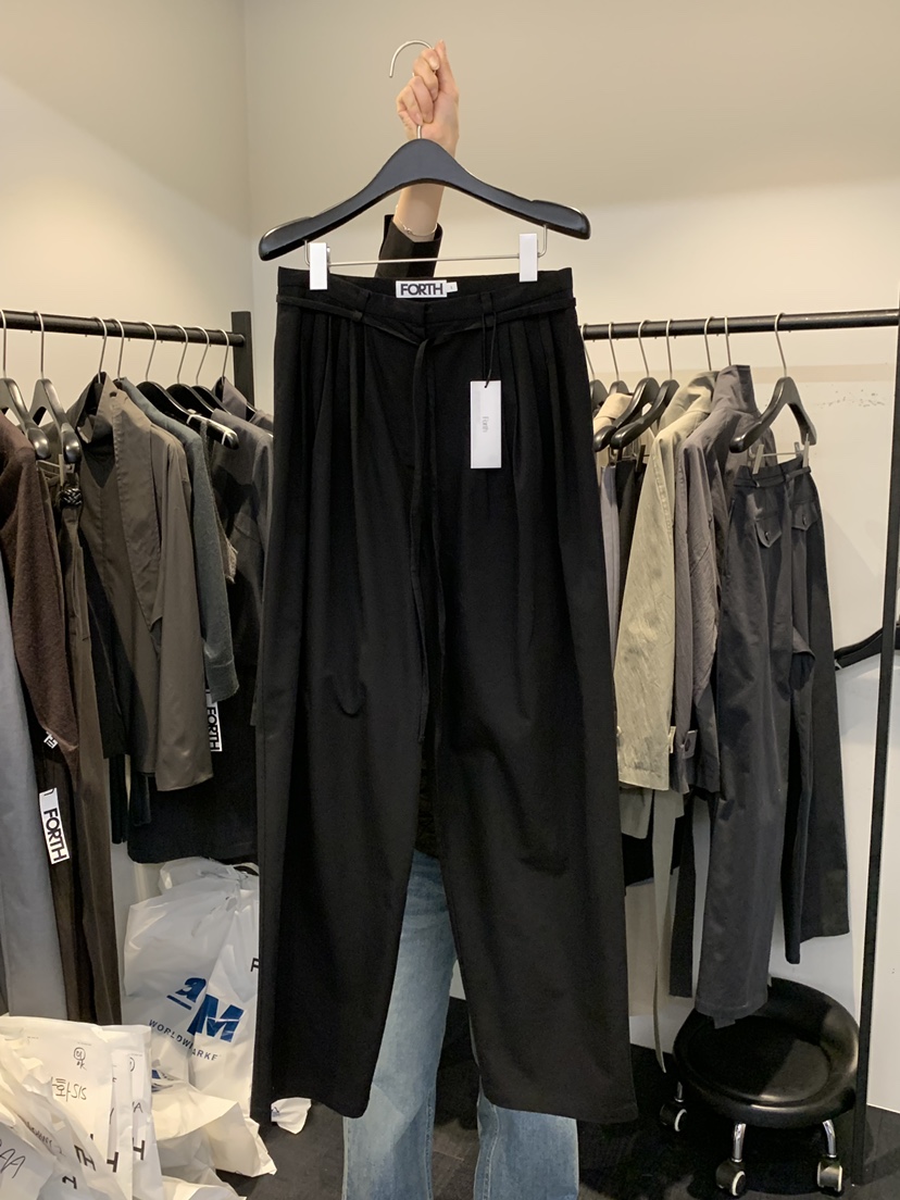 FORTH韓國直郵實拍女士新品職業熱賣26春夏休閑休閑褲斜紋布FORTH休閑褲圖色2黑色
