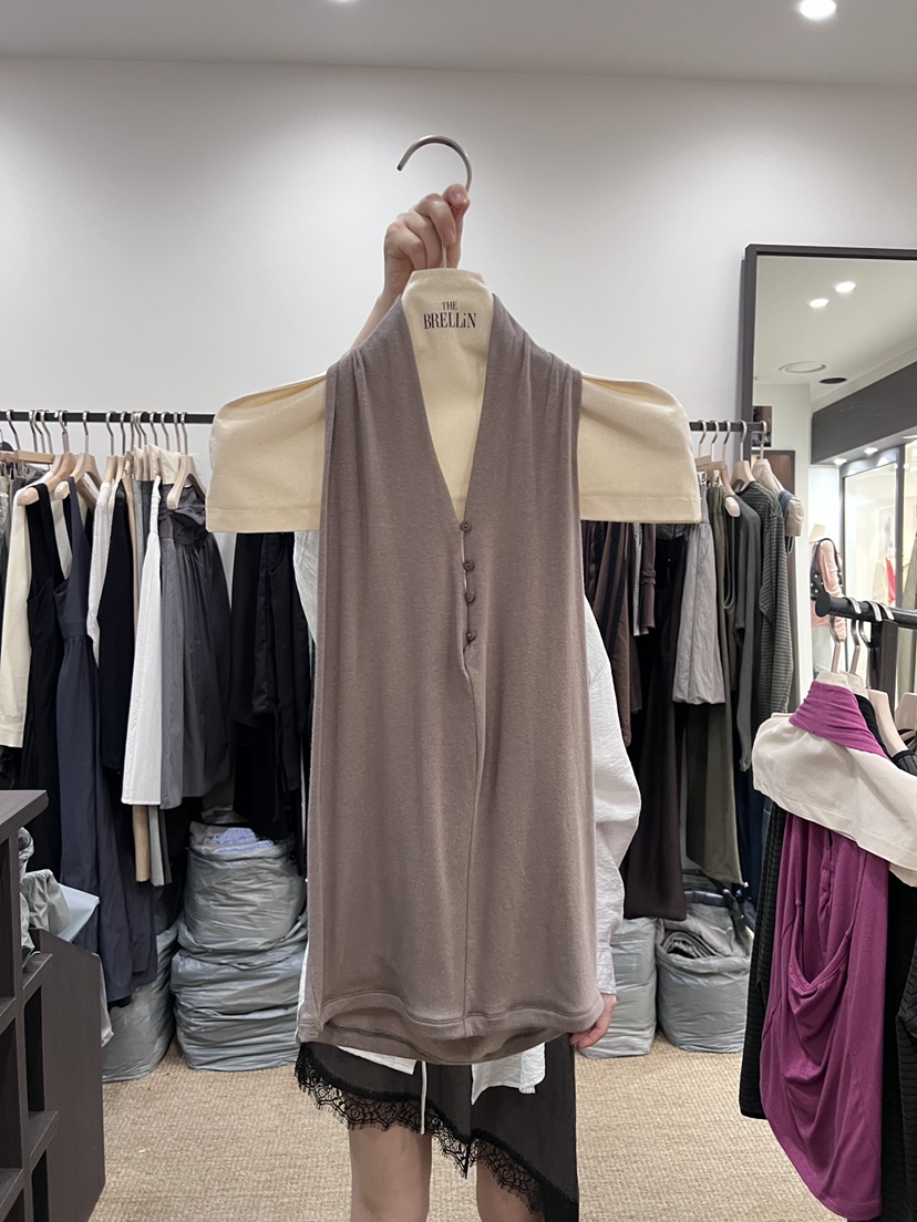 BRELLIN韓國直郵女裝新款休閑26春夏推薦吊帶背心紐扣背心BRELLIN吊帶/背心圖色2