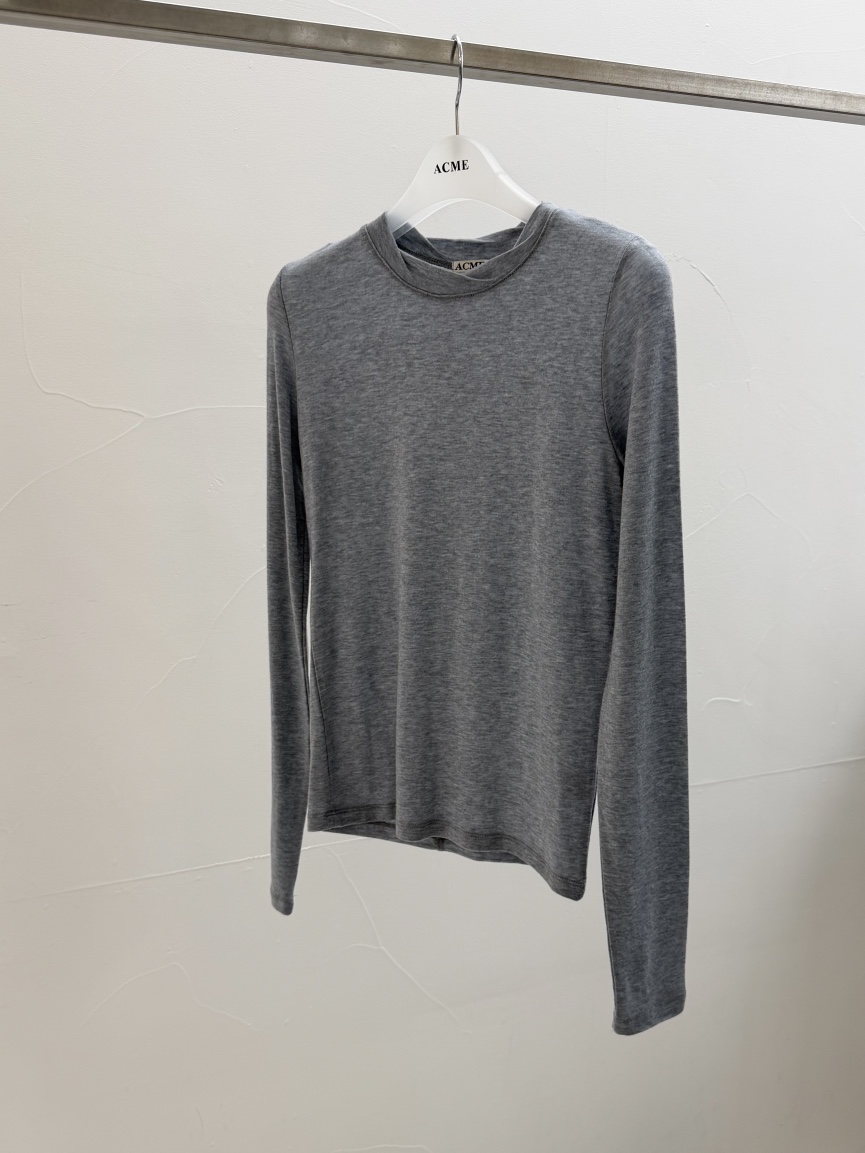 ACME韓國東大門直郵女裝新款休閑職業時尚長袖T恤美利奴羊毛ACME長袖T恤圖色1灰色