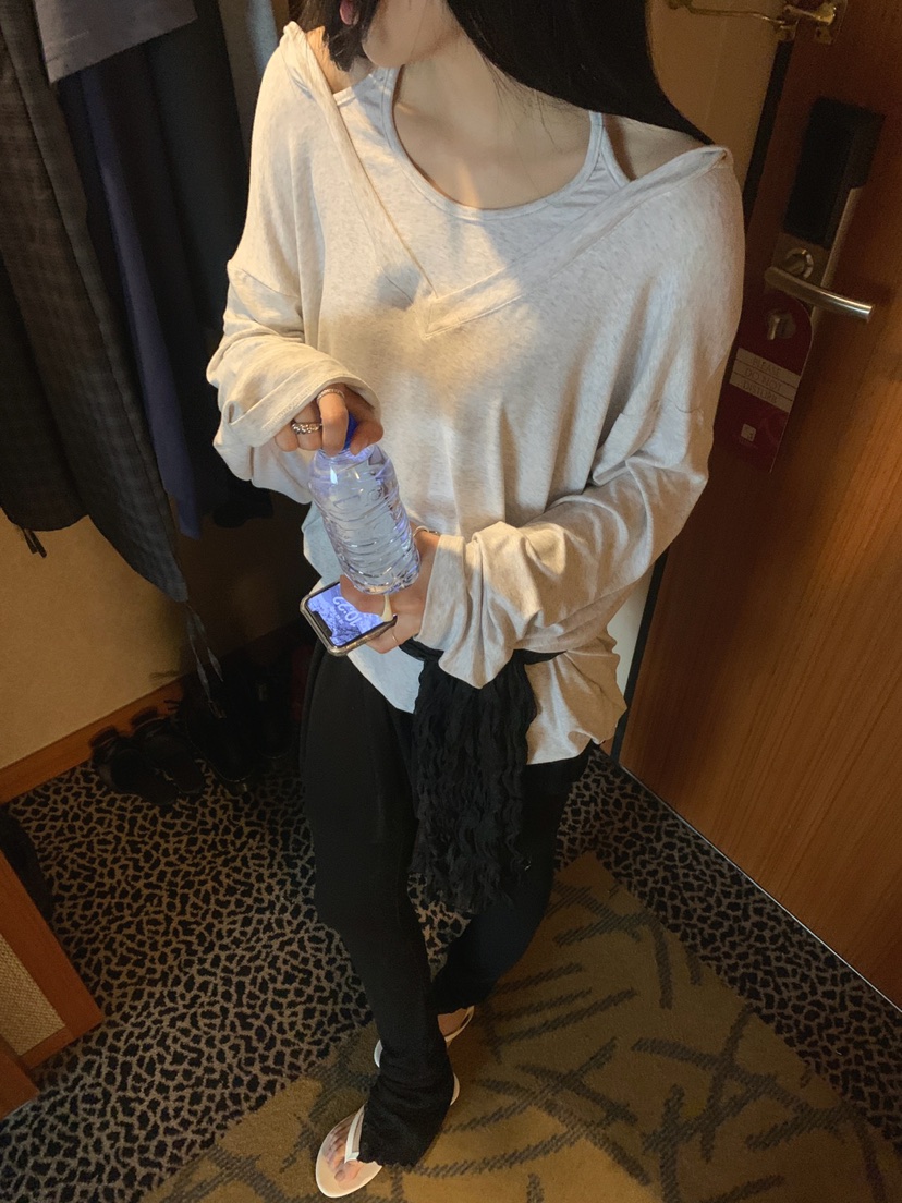 JKICHI韓國直郵實拍女裝新品職業人氣時尚休閑長袖T恤假兩件JKICHI長袖T恤