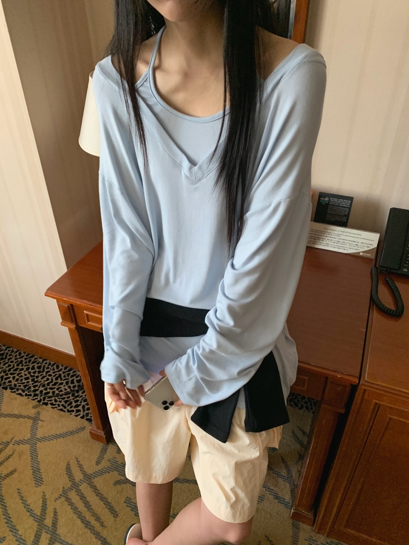 JKICHI韓國直郵實拍女裝新品職業人氣時尚休閑長袖T恤假兩件JKICHI長袖T恤圖色1