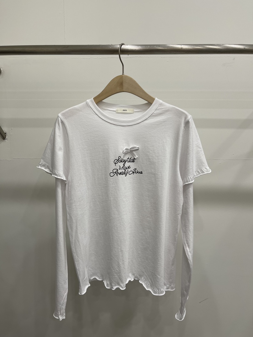 FIFTY韓國東大門代購女士新品熱賣職業人氣長袖T恤假兩件FIFTY長袖T恤圖色1