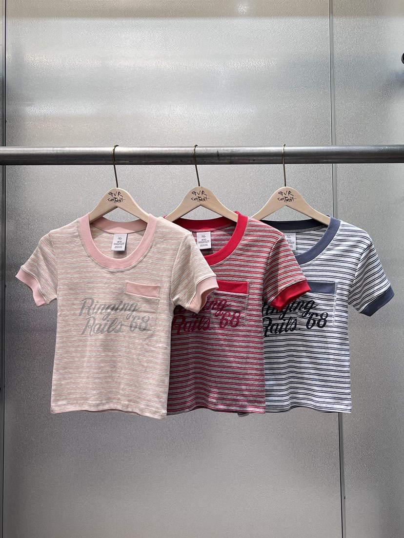 GVR COMPANY/RAWOO韓國直郵女士新品職業休閑時尚T恤條紋GVR COMPANY/RAWOOT恤