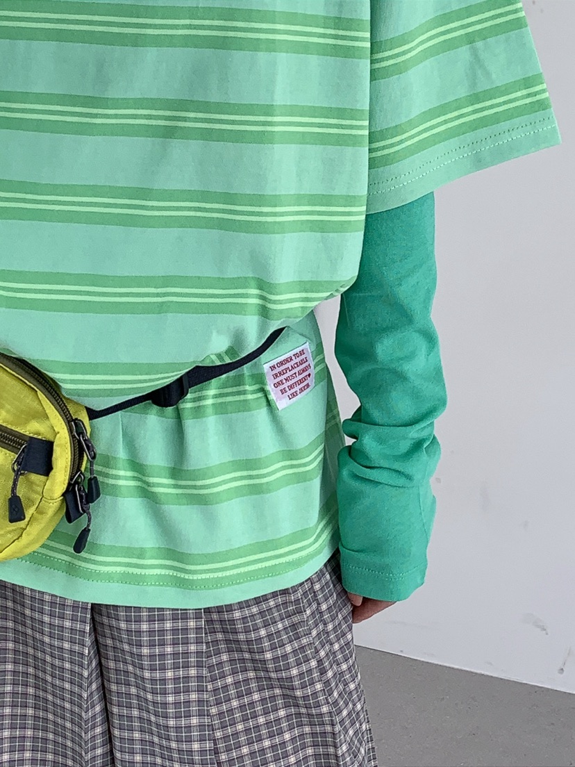 JKICHI韓國直郵實拍女裝新款時尚人氣26春夏T恤不含內搭條紋JKICHIT恤