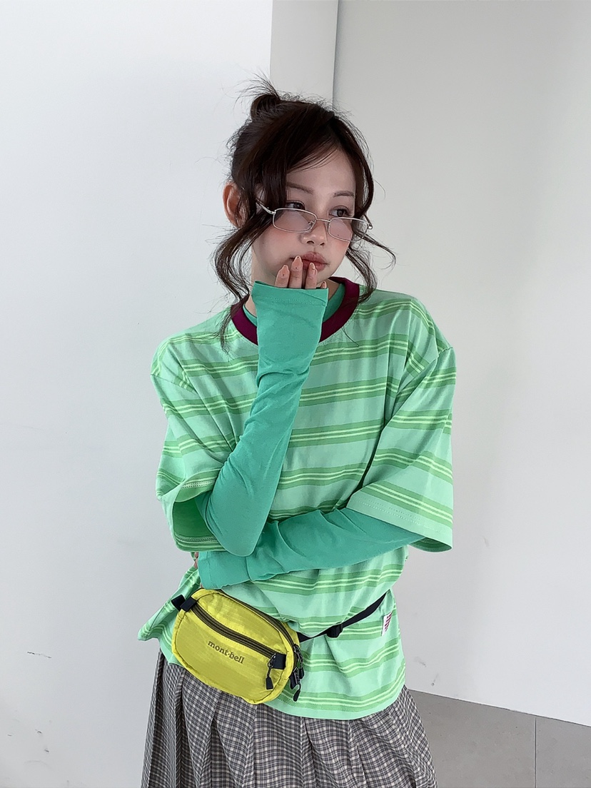 JKICHI韓國直郵實拍女裝新款時尚人氣26春夏T恤不含內搭條紋JKICHIT恤