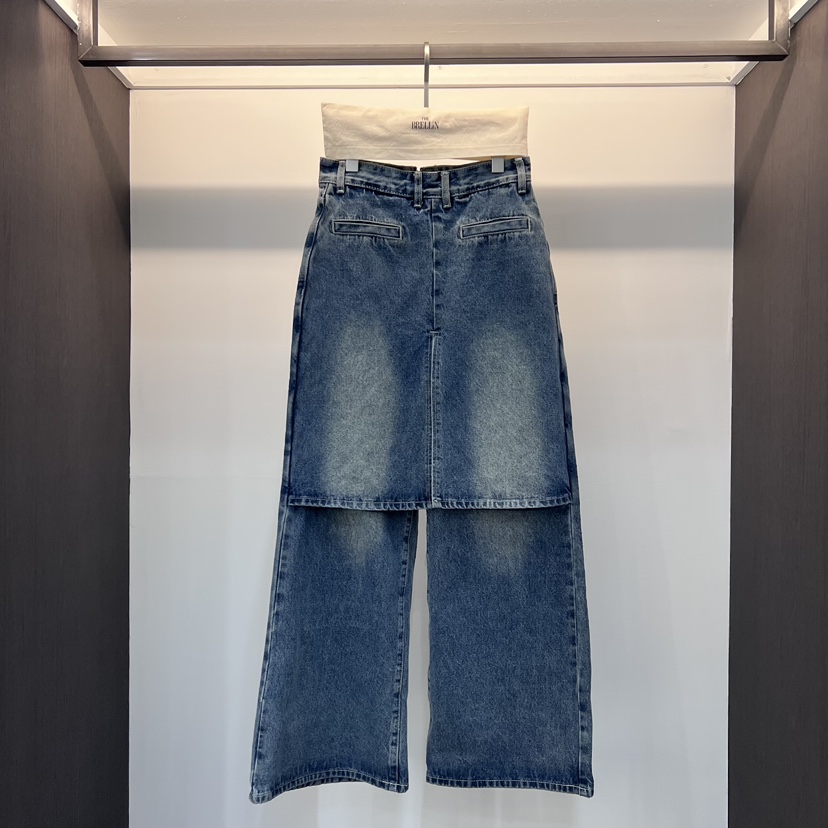 BRELLIN韓國東大門代購女士新款26春夏推薦休閑職業牛仔褲BRELLIN牛仔褲圖色1