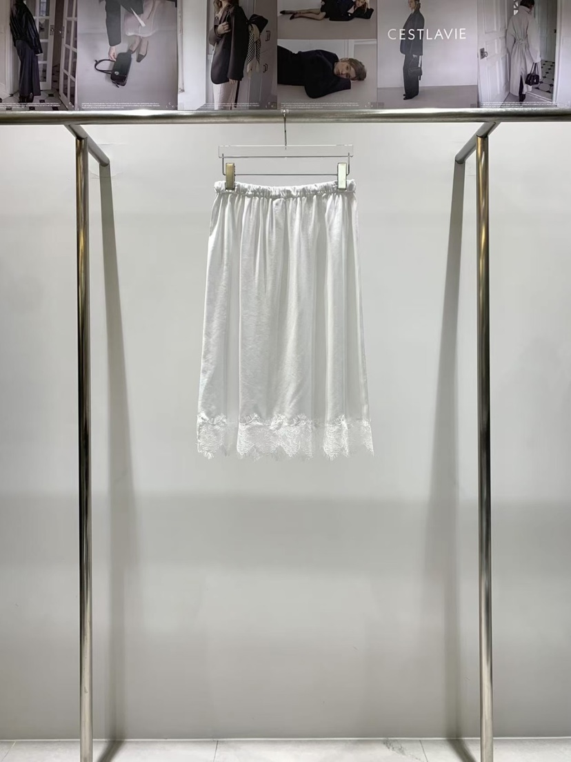 CESTLAVIE韓國直郵實拍女裝新款職業時尚推薦長裙蕾絲緞面CESTLAVIE長裙