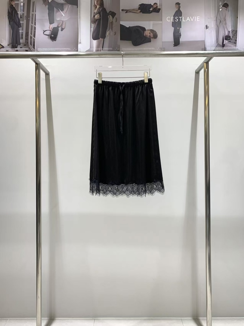 CESTLAVIE韓國直郵實拍女裝新款職業時尚推薦長裙蕾絲緞面CESTLAVIE長裙圖色2