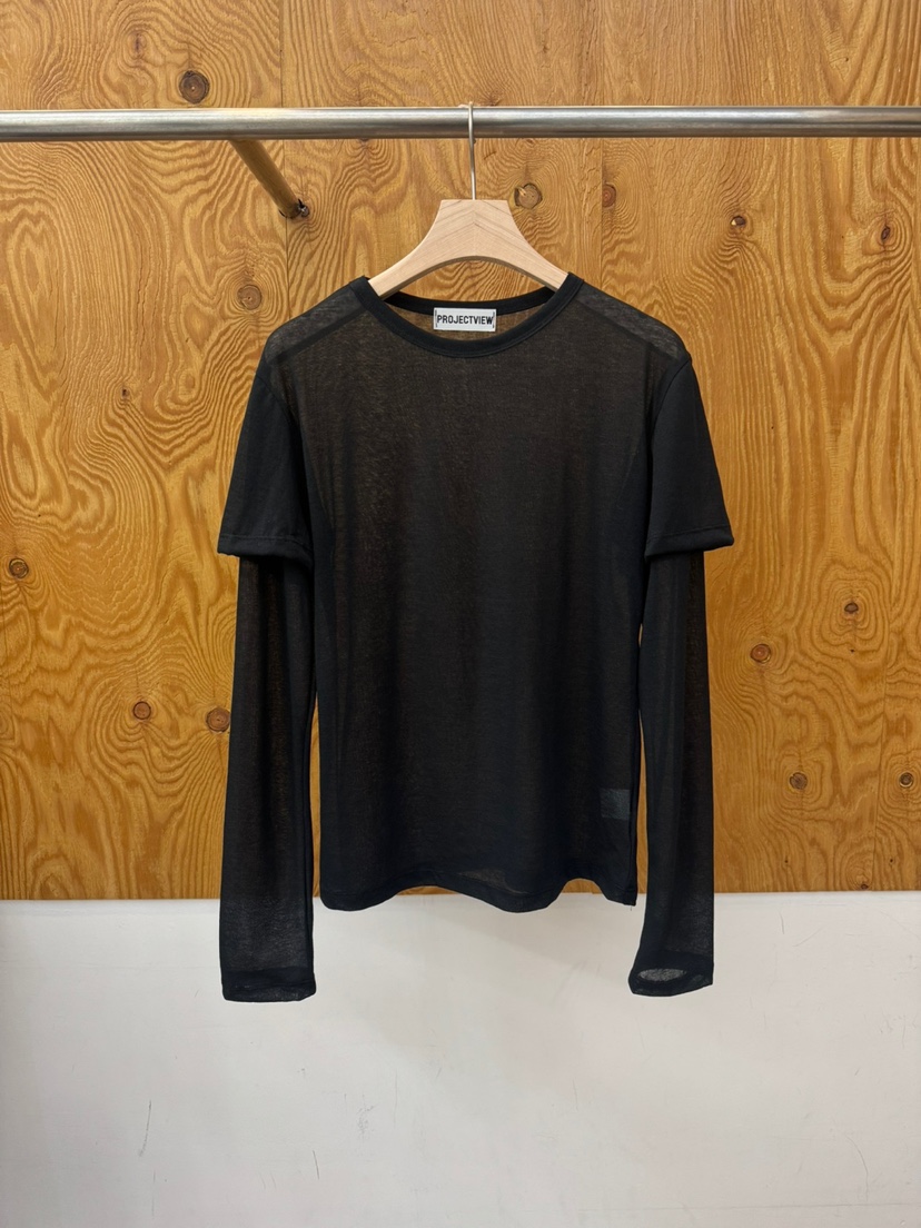 PROJECTVIEW韓國代購女士新款人氣熱賣長袖T恤假兩件透明PROJECTVIEW長袖T恤圖色2