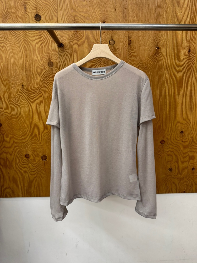 PROJECTVIEW韓國代購女士新款人氣熱賣長袖T恤假兩件透明PROJECTVIEW長袖T恤圖色4