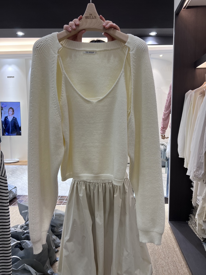 BRELLIN韓國代購女裝新品休閑26春夏套裝短款針織兩件套套裝BRELLIN套裝圖色1