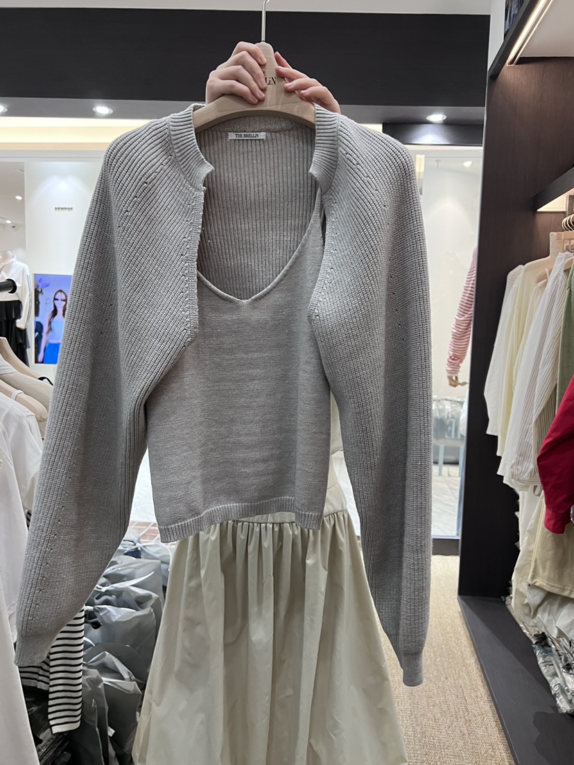 BRELLIN韓國代購女裝新品休閑26春夏套裝短款針織兩件套套裝BRELLIN套裝圖色3