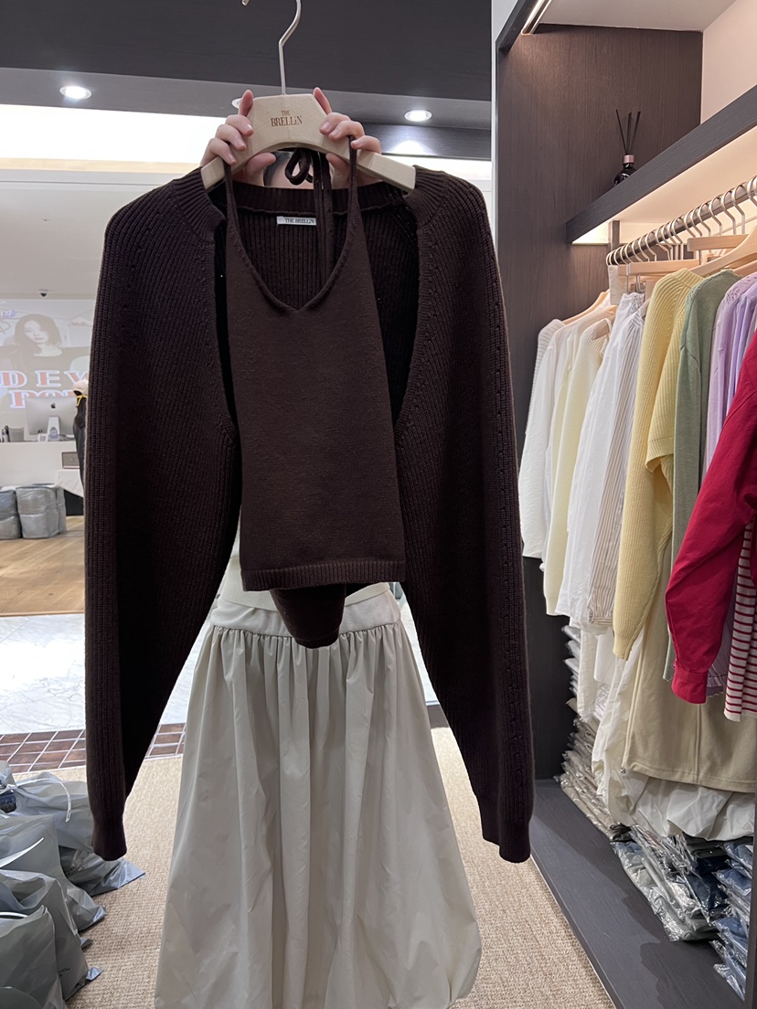 BRELLIN韓國代購女裝新品休閑26春夏套裝短款針織兩件套套裝BRELLIN套裝圖色4