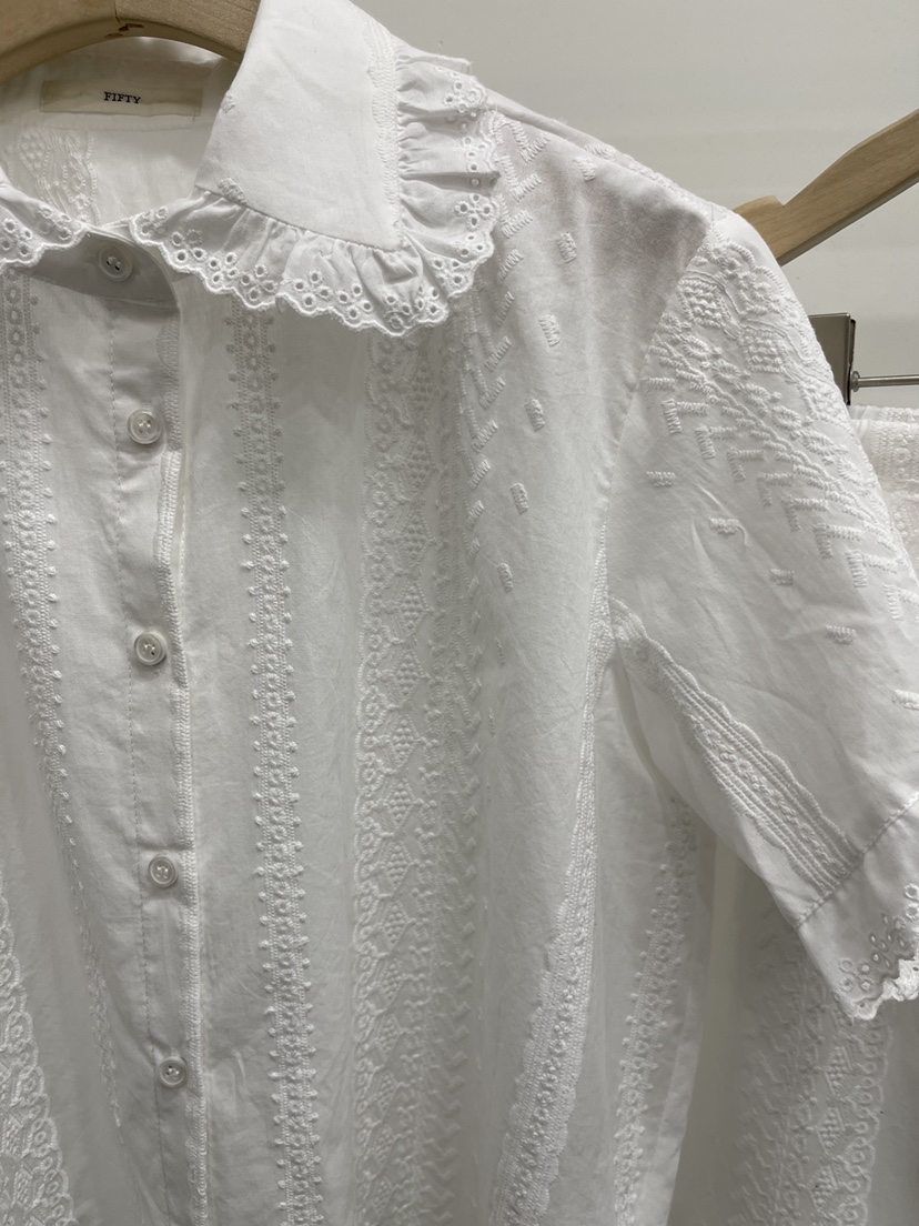FIFTY韓國代購女士新品人氣時尚26春夏熱賣休閑襯衫蕾絲衫FIFTY襯衫/蕾絲衫