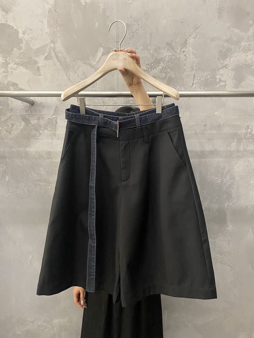 THE VETIVER-A東大門直郵女士新品真品熱賣時尚短褲含腰帶VETIVER短褲圖色1