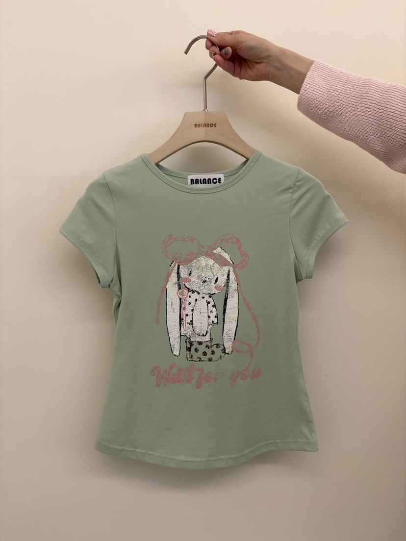 BALANCE韓國直郵實拍女裝新款26春夏職業熱賣時尚T恤兔子BALANCET恤圖色2