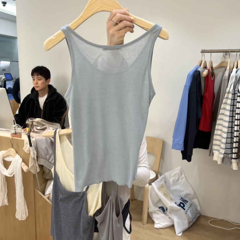 FOREST韓國直郵女士新品休閑真品吊帶背心不含內搭天絲羅紋FOREST吊帶/背心