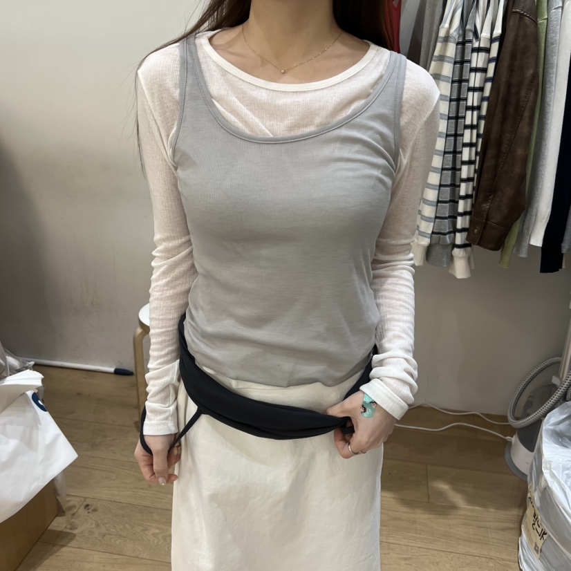 FOREST韓國直郵女士新品休閑真品吊帶背心不含內搭天絲羅紋FOREST吊帶/背心圖色1