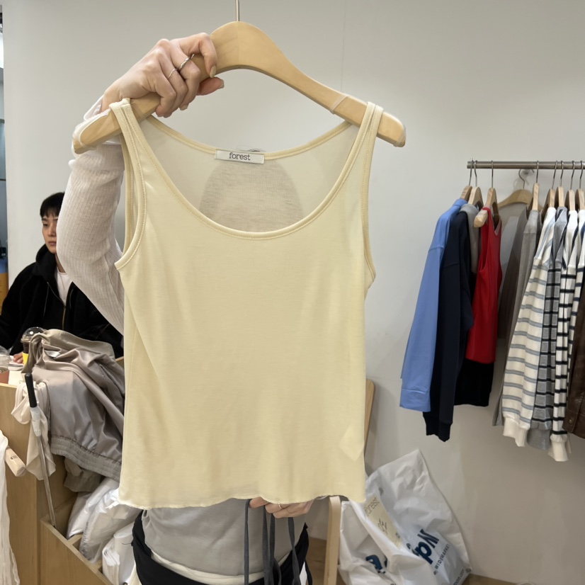 FOREST韓國直郵女士新品休閑真品吊帶背心不含內搭天絲羅紋FOREST吊帶/背心圖色3