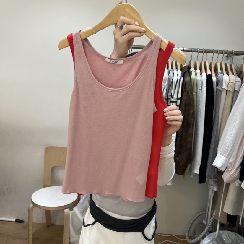 FOREST韓國直郵女士新品休閑真品吊帶背心不含內搭天絲羅紋FOREST吊帶/背心圖色4