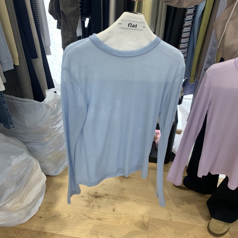 FLAT韓國東大門代購女士新品26春夏熱賣職業推薦時尚長袖T恤FLAT長袖T恤圖色2