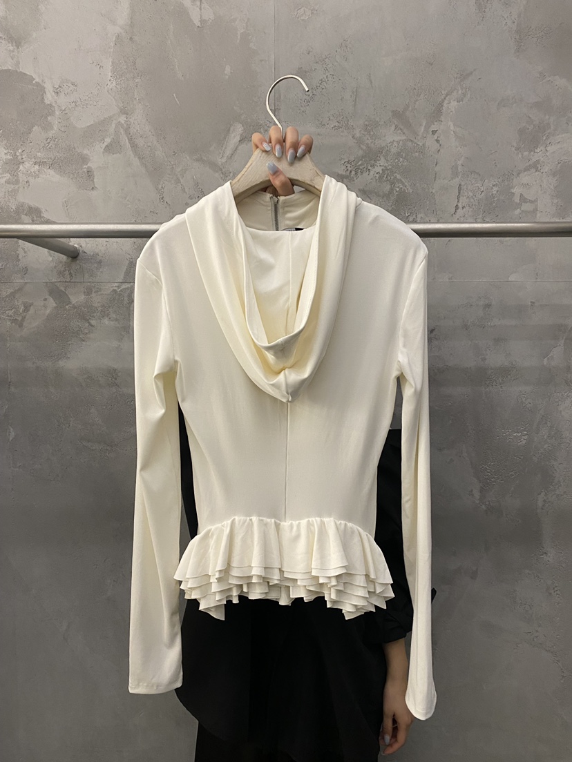 THE VETIVER-A韓國東大門直郵女裝新款時尚夾克荷葉邊連帽衫拉鏈VETIVER夾克