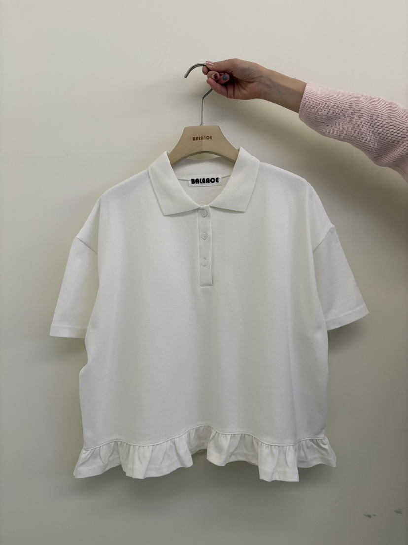 BALANCE韓國東大門代購女士新品休閑時尚熱賣職業T恤荷葉邊BALANCET恤圖色1