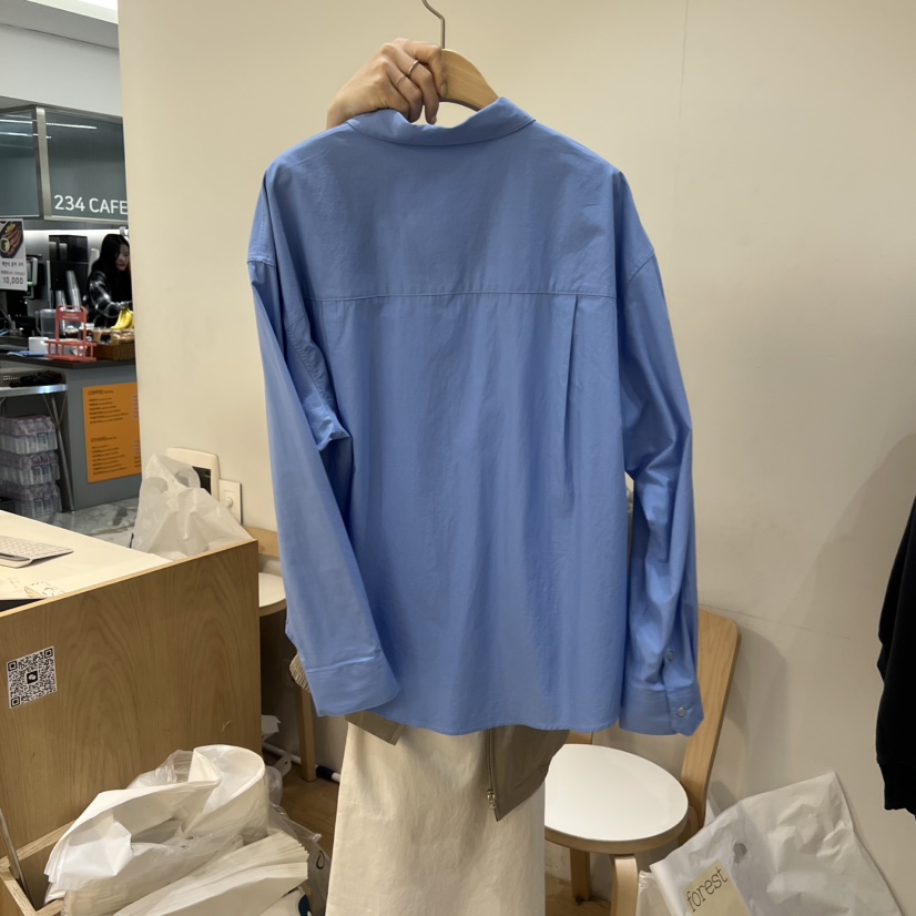 FOREST韓國直郵實拍女士新品熱賣人氣職業襯衫蕾絲衫口袋FOREST襯衫/蕾絲衫