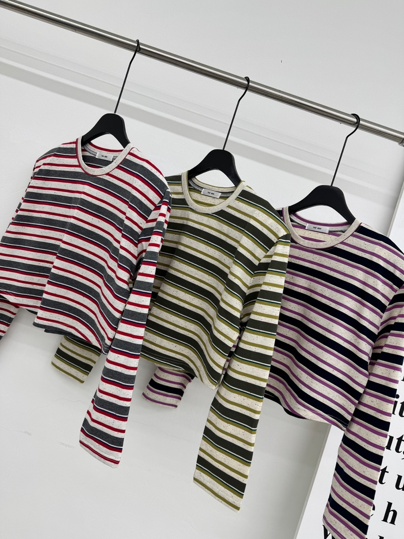 RED-A韓國直郵女士新品26春夏推薦時尚人氣休閑長袖T恤條紋RED-A長袖T恤