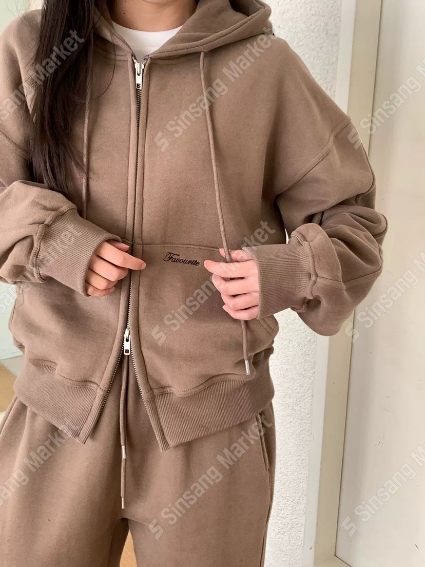 FAVE/FAVOURITE韓國東大門代購女裝新款時尚夾克連帽衫加絨刺繡FAVE/FAVOURITE夾克圖色2