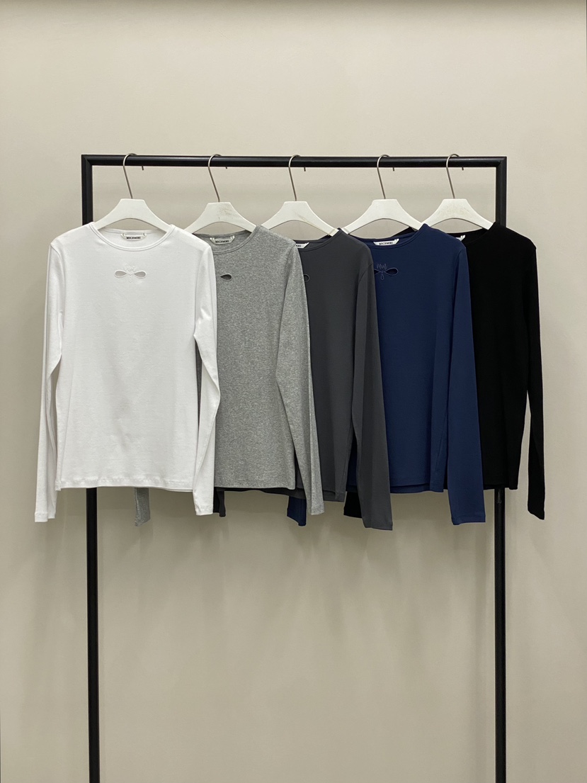 MUCH MORE/JACKPOT韓國東大門直郵女士新款26春夏長袖T恤刺繡MUCH MORE/JACKPOT長袖T恤