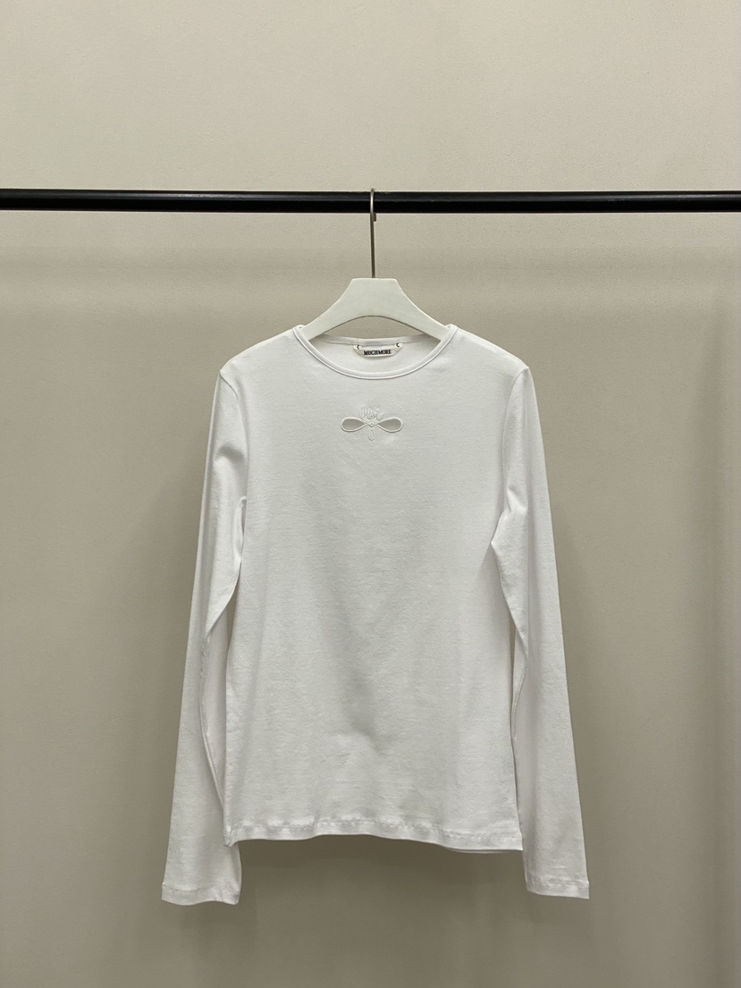 MUCH MORE/JACKPOT韓國東大門直郵女士新款26春夏長袖T恤刺繡MUCH MORE/JACKPOT長袖T恤圖色1