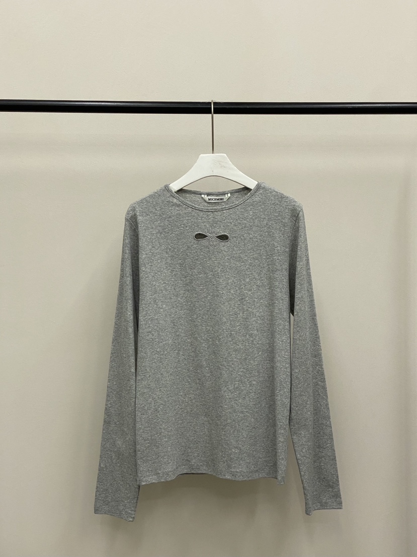 MUCH MORE/JACKPOT韓國東大門直郵女士新款26春夏長袖T恤刺繡MUCH MORE/JACKPOT長袖T恤圖色2