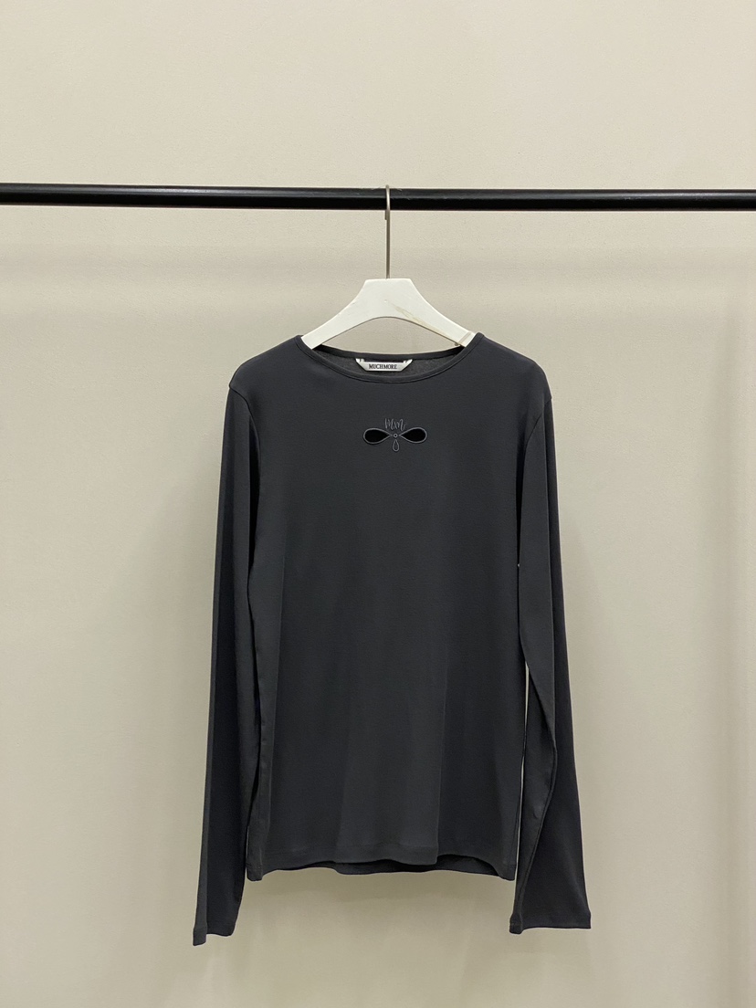 MUCH MORE/JACKPOT韓國東大門直郵女士新款26春夏長袖T恤刺繡MUCH MORE/JACKPOT長袖T恤圖色3