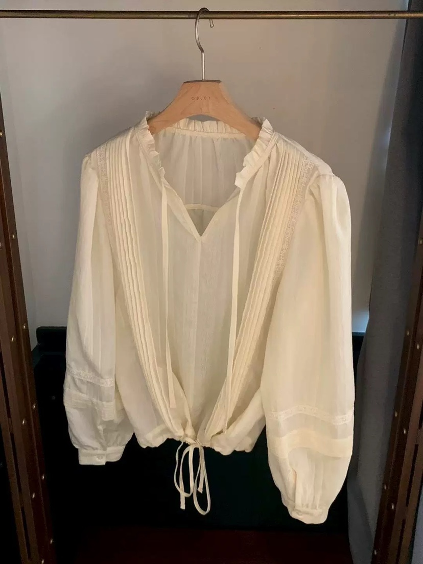 OBJET/LOVEUSU韓國東大門代購女士新品時尚26春夏襯衫蕾絲衫OBJET/LOVEUSU襯衫/蕾絲衫圖色4