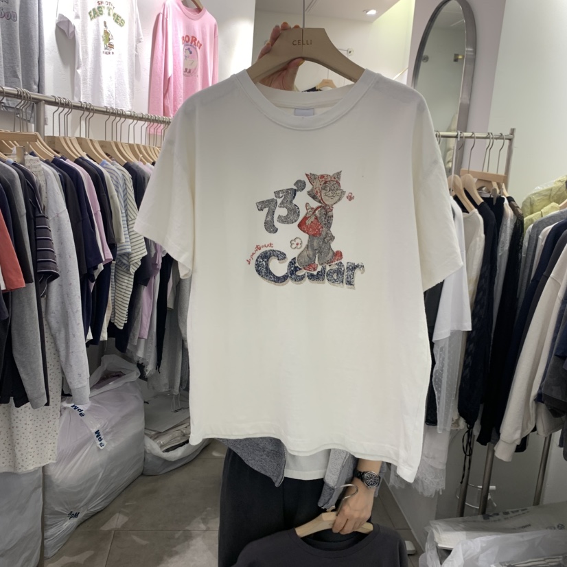 CELLI韓國直郵女士新款休閑熱賣人氣26春夏職業推薦時尚T恤CELLIT恤圖色1