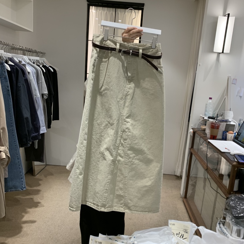 VENIR-a韓國代購女裝新品休閑職業半身裙中短裙不含腰帶棉VENIR-a半身裙/中短裙圖色2