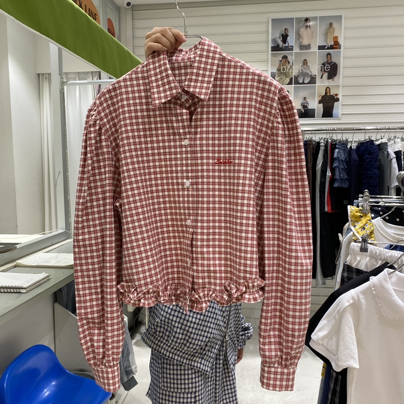 BRICKLANE韓國直郵女士新品休閑推薦時尚熱賣襯衫蕾絲衫格子BRICKLANE襯衫/蕾絲衫圖色1